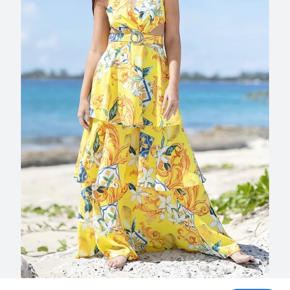 #93 NWT - Lemon Blossom Dress by A Peach